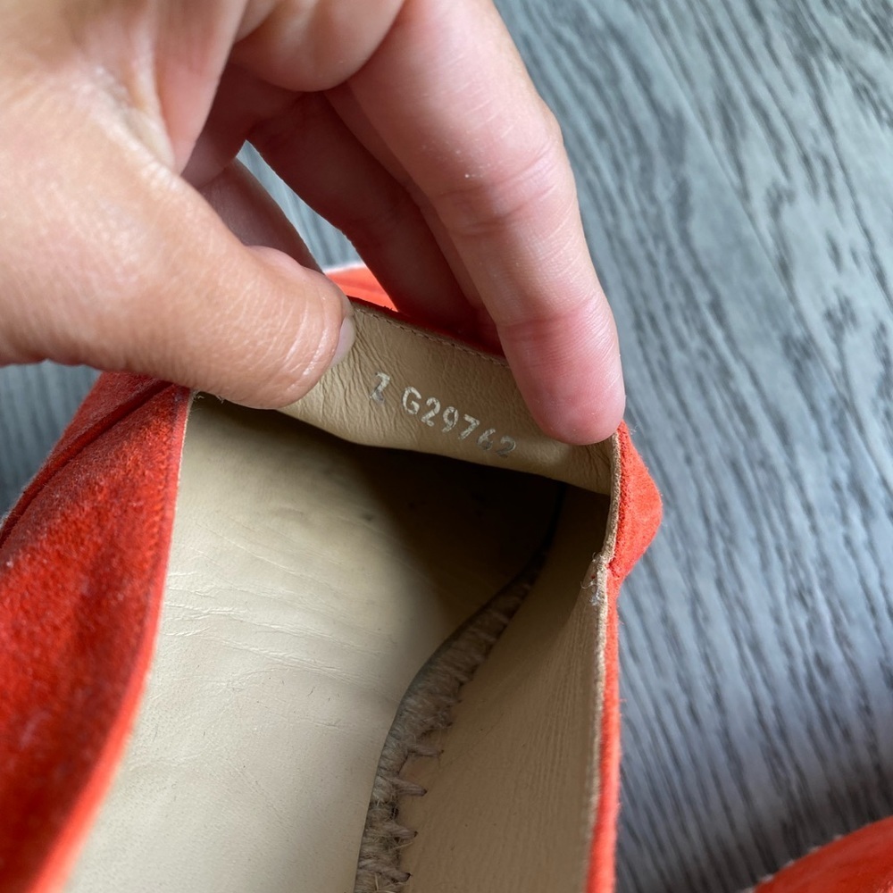 CHANEL Suede CC Espadrilles 38 Orange ICONIC RARE - Picture 6 of 6